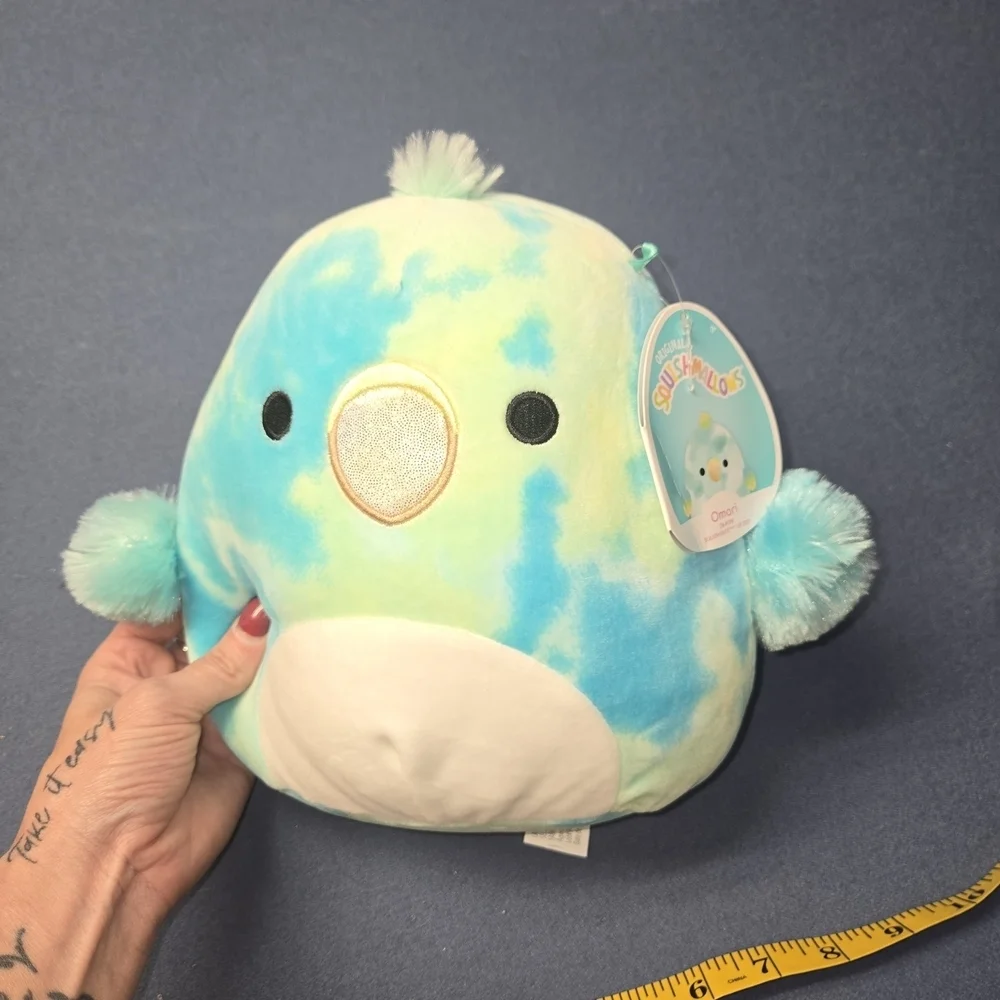 Nwt Squishmallows Omari The Parrot Teal and Lime Plush 7